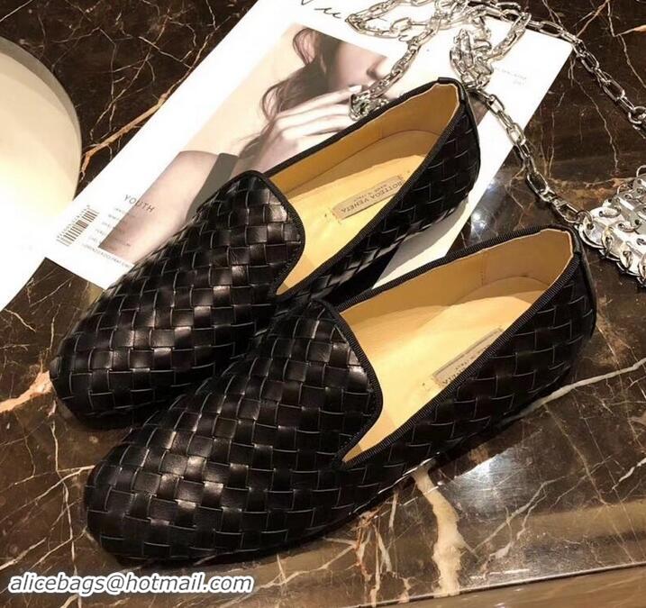 Custom Bottega Veneta Intrecciato Nappa Fiandra Slipper Loafers 525759 Black