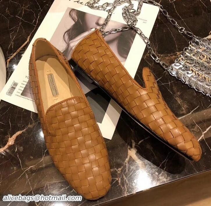 New Fashion Bottega Veneta Intrecciato Nappa Fiandra Slipper Loafers 525759 Brown