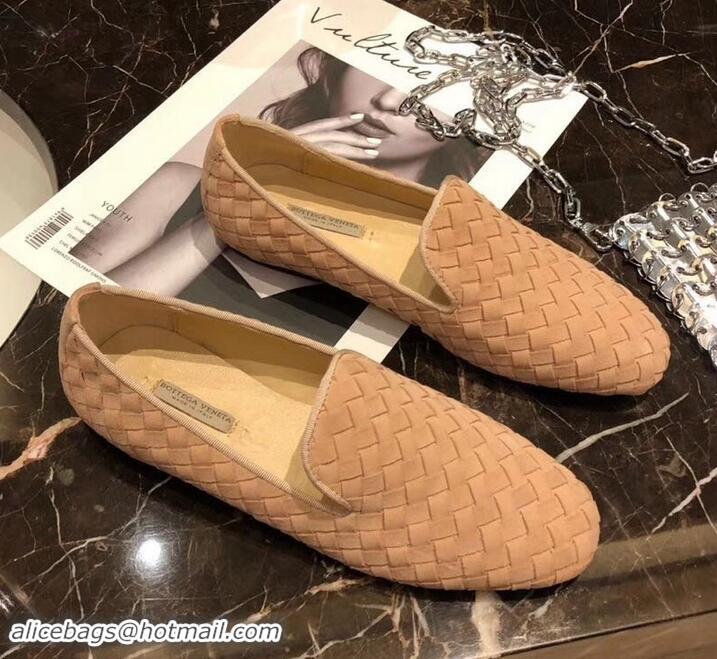 Best Luxury Bottega Veneta Intrecciato Nappa Fiandra Slipper Loafers 525759 Beige