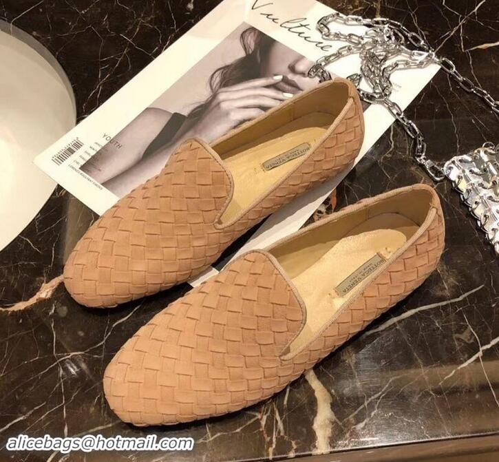 Best Luxury Bottega Veneta Intrecciato Nappa Fiandra Slipper Loafers 525759 Beige