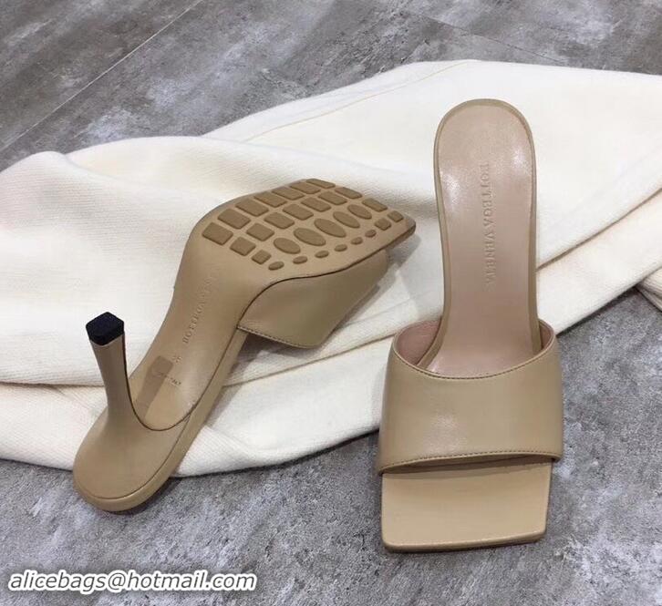 1:1 aaaaa Bottega Veneta Heel 9cm Square Sole Stretch Mules 525766 Beige 2019