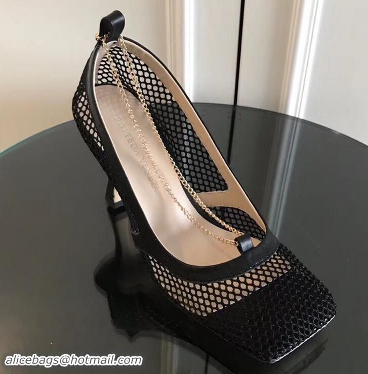 Custom Bottega Veneta Heel 8.5cm Mesh Stretch Pumps 525768 Black