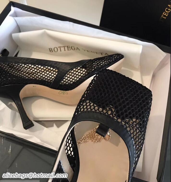 Custom Bottega Veneta Heel 8.5cm Mesh Stretch Pumps 525768 Black