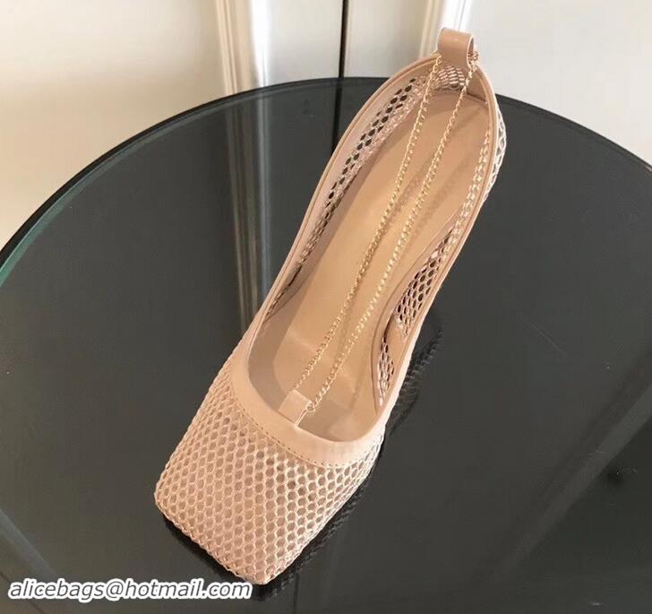 Good Quality Bottega Veneta Heel 8.5cm Mesh Stretch Pumps 525768 Beige 2019