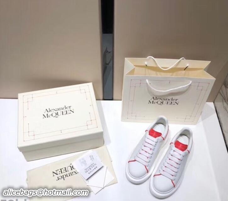 Popular Style Alexander McQueen Oversized Sneakers A716011 White/Red 2019