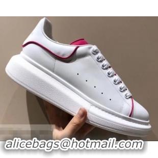 Lower Price Alexander McQueen Oversized Sneakers A716011 White/Fuchsia 2019