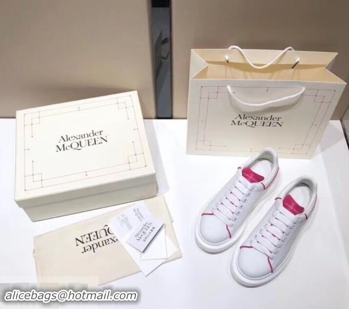 Lower Price Alexander McQueen Oversized Sneakers A716011 White/Fuchsia 2019