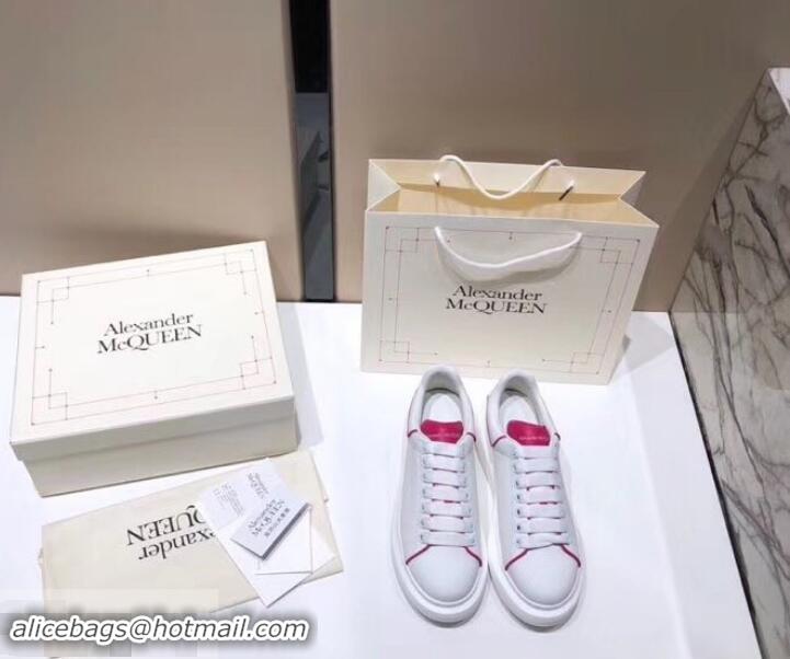 Lower Price Alexander McQueen Oversized Sneakers A716011 White/Fuchsia 2019