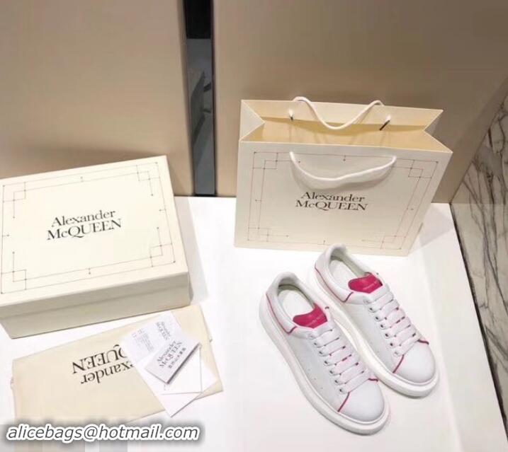 Lower Price Alexander McQueen Oversized Sneakers A716011 White/Fuchsia 2019