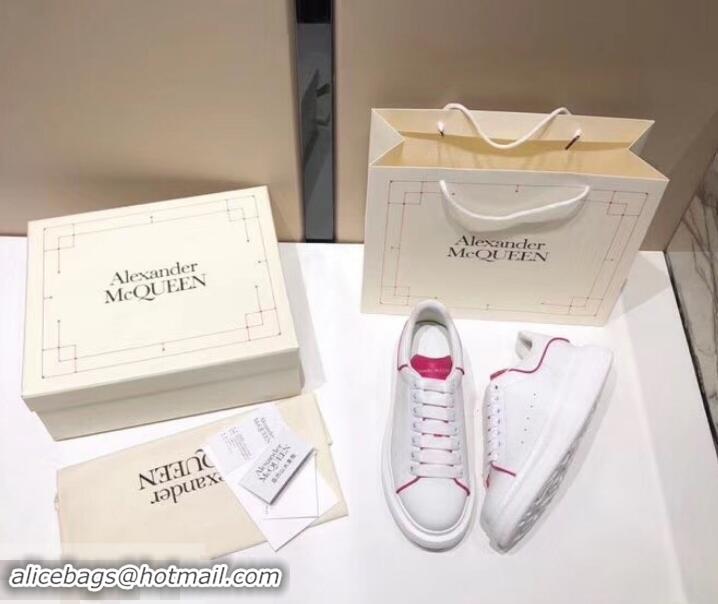 Lower Price Alexander McQueen Oversized Sneakers A716011 White/Fuchsia 2019