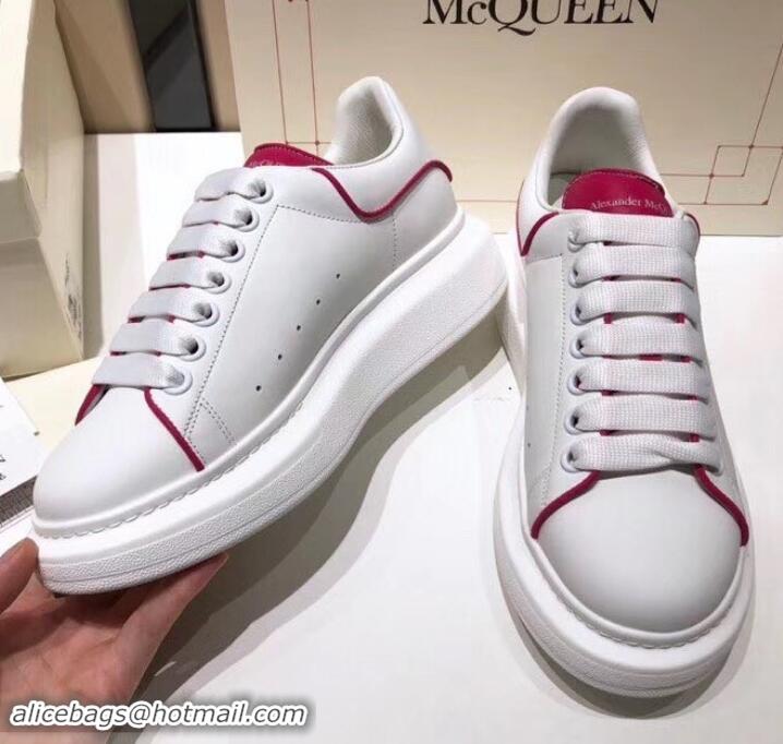 Lower Price Alexander McQueen Oversized Sneakers A716011 White/Fuchsia 2019