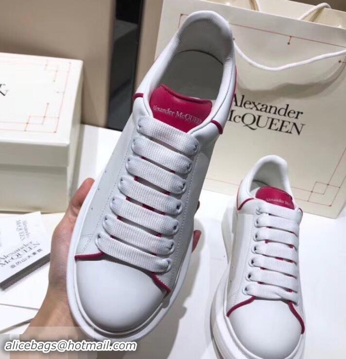 Lower Price Alexander McQueen Oversized Sneakers A716011 White/Fuchsia 2019