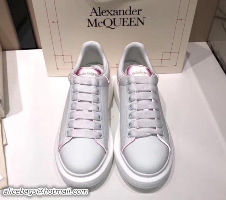 Lower Price Alexander McQueen Oversized Sneakers A716011 White/Fuchsia 2019