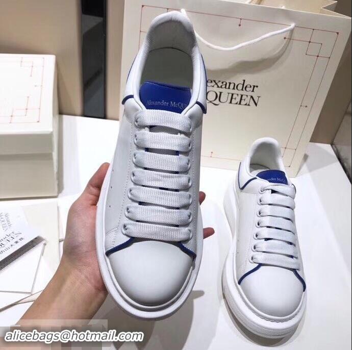 Good Quality Alexander McQueen Oversized Sneakers A716011 White/Blue 2019