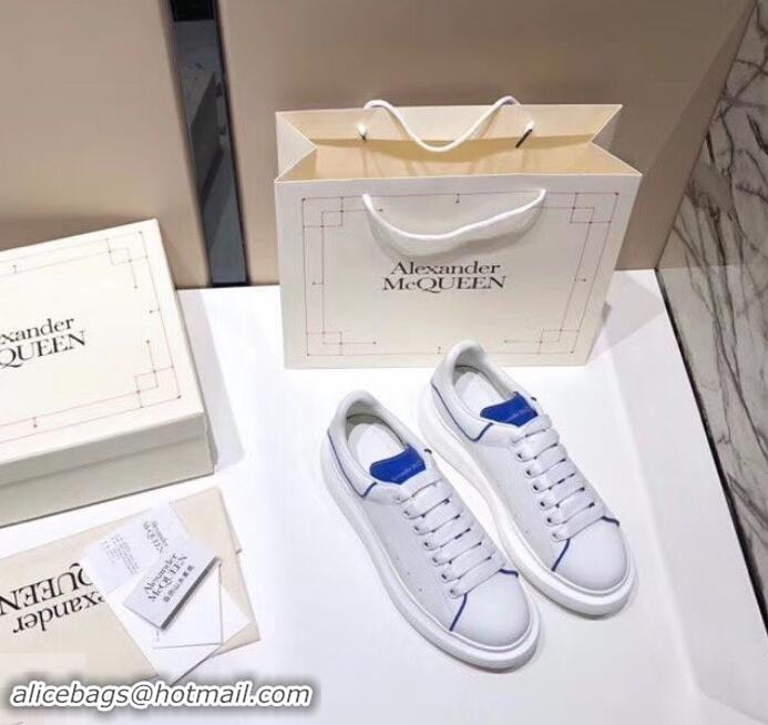 Good Quality Alexander McQueen Oversized Sneakers A716011 White/Blue 2019