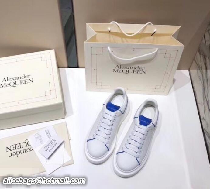 Good Quality Alexander McQueen Oversized Sneakers A716011 White/Blue 2019