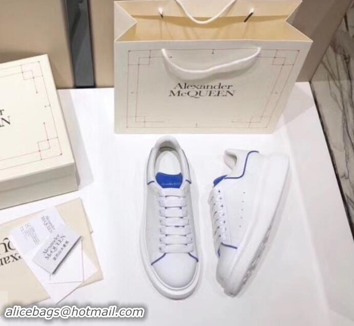 Good Quality Alexander McQueen Oversized Sneakers A716011 White/Blue 2019