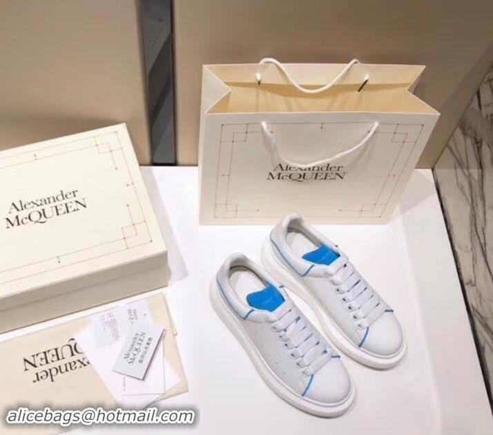 Grade Quality Alexander McQueen Oversized Sneakers A716011 White/Turquoise 2019