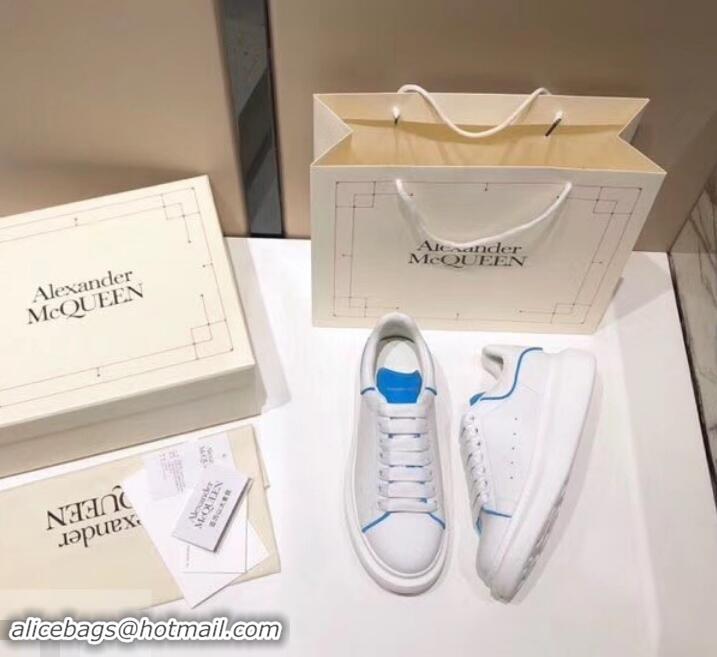 Grade Quality Alexander McQueen Oversized Sneakers A716011 White/Turquoise 2019