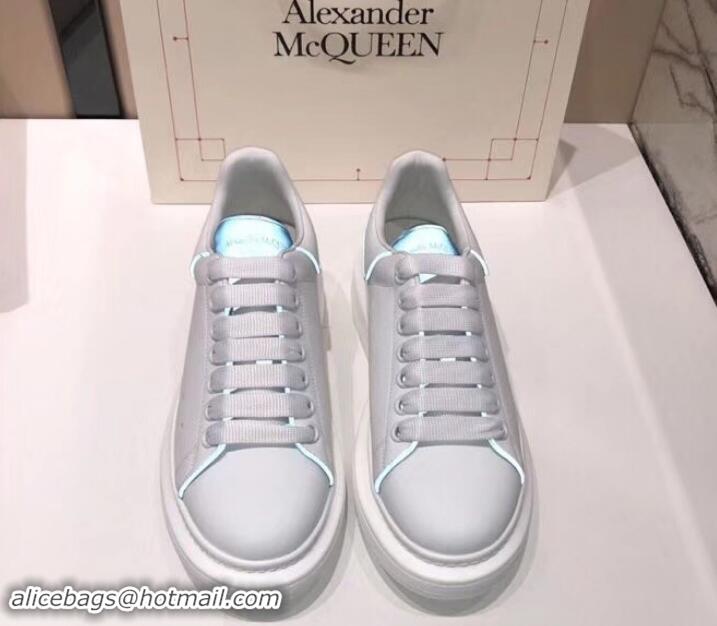 Grade Quality Alexander McQueen Oversized Sneakers A716011 White/Turquoise 2019