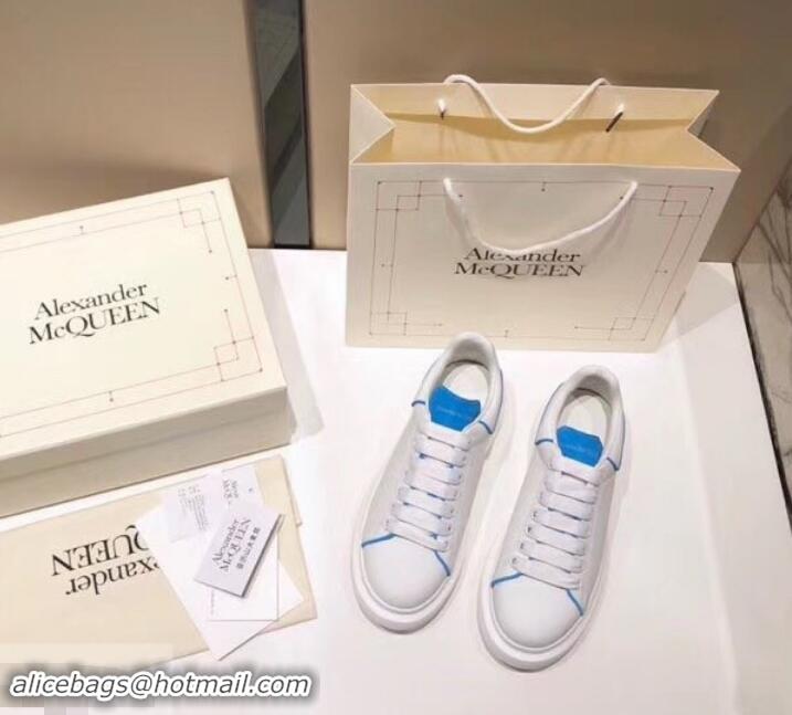 Grade Quality Alexander McQueen Oversized Sneakers A716011 White/Turquoise 2019