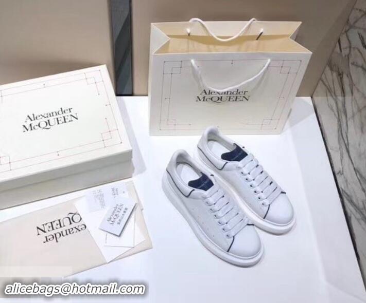 Cheap Price Alexander McQueen Oversized Sneakers A716011 White/Dark Blue 2019