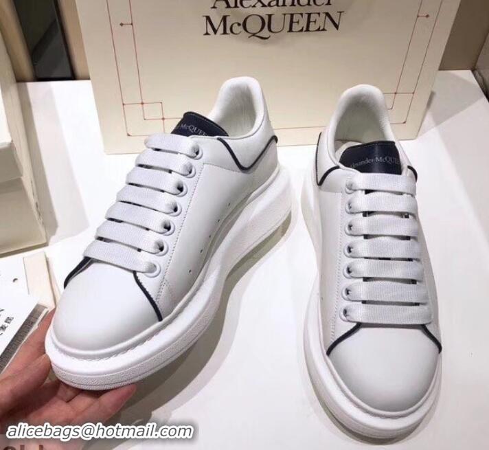 Cheap Price Alexander McQueen Oversized Sneakers A716011 White/Dark Blue 2019