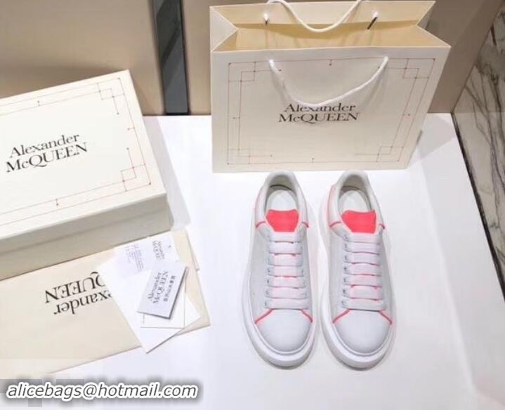 Best Price Alexander McQueen Oversized Sneakers A716011 White/Peach 2019