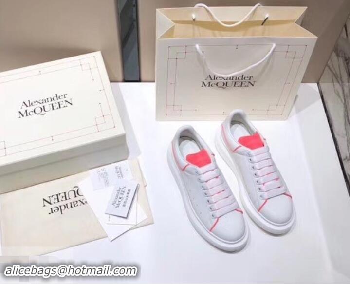 Best Price Alexander McQueen Oversized Sneakers A716011 White/Peach 2019