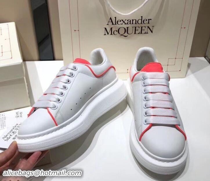 Best Price Alexander McQueen Oversized Sneakers A716011 White/Peach 2019