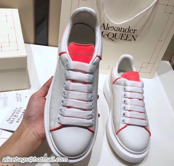 Best Price Alexander McQueen Oversized Sneakers A716011 White/Peach 2019