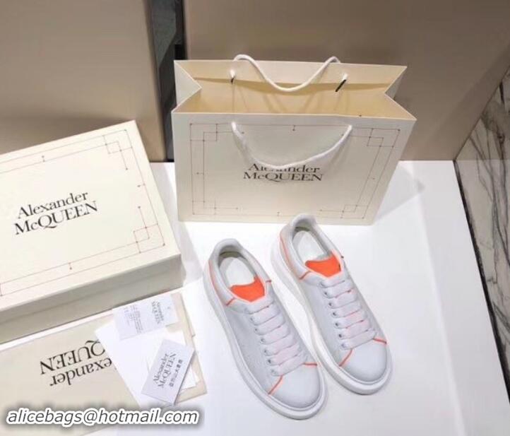 Lowest Price Alexander McQueen Oversized Sneakers A716011 White/Orange 2019