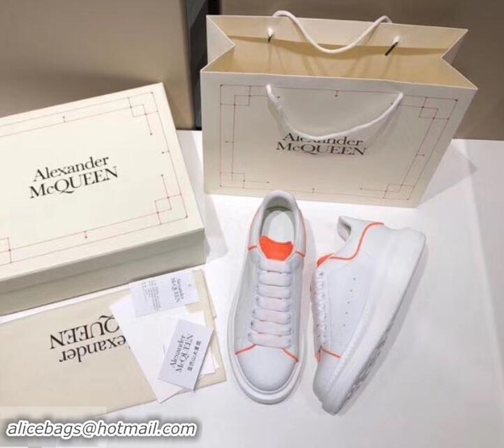 Lowest Price Alexander McQueen Oversized Sneakers A716011 White/Orange 2019