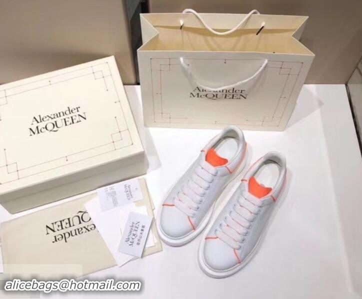 Lowest Price Alexander McQueen Oversized Sneakers A716011 White/Orange 2019