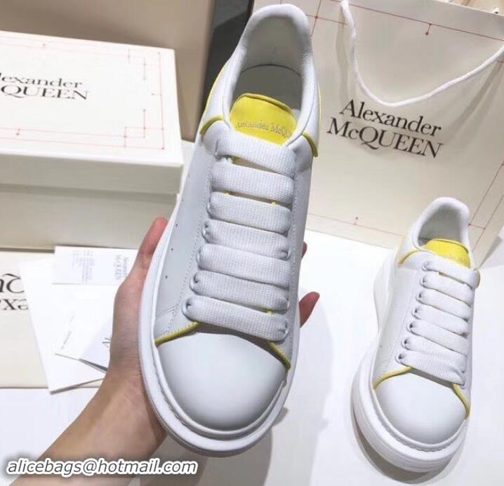 Best Product Alexander McQueen Oversized Sneakers A716011 White/Yellow 2019