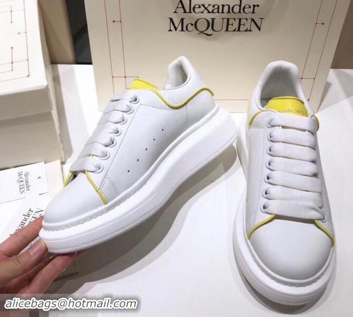 Best Product Alexander McQueen Oversized Sneakers A716011 White/Yellow 2019