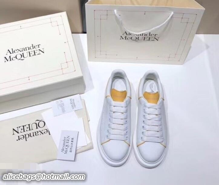 Top Grade Alexander McQueen Oversized Sneakers A716011 White/Turmeric 2019