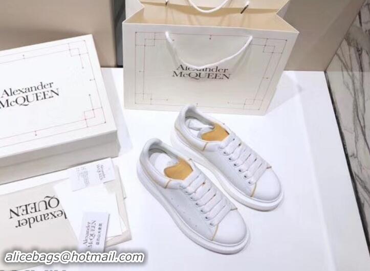 Top Grade Alexander McQueen Oversized Sneakers A716011 White/Turmeric 2019