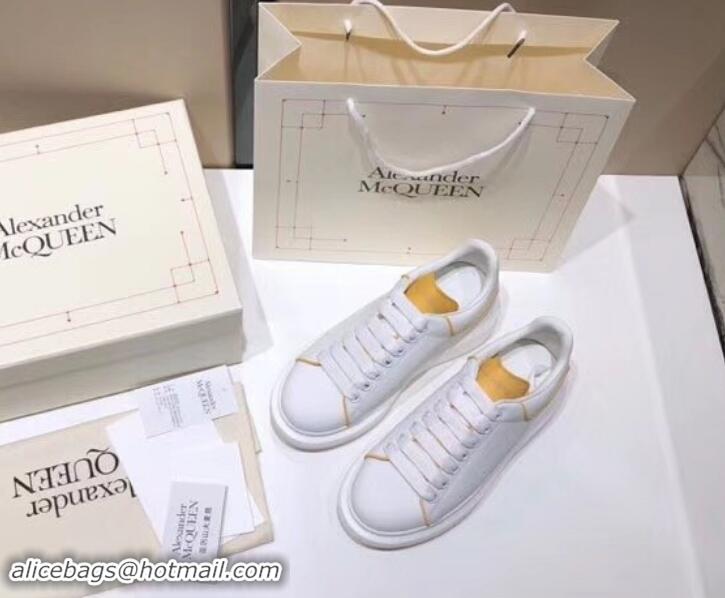 Top Grade Alexander McQueen Oversized Sneakers A716011 White/Turmeric 2019