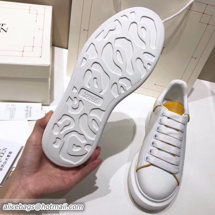 Top Grade Alexander McQueen Oversized Sneakers A716011 White/Turmeric 2019