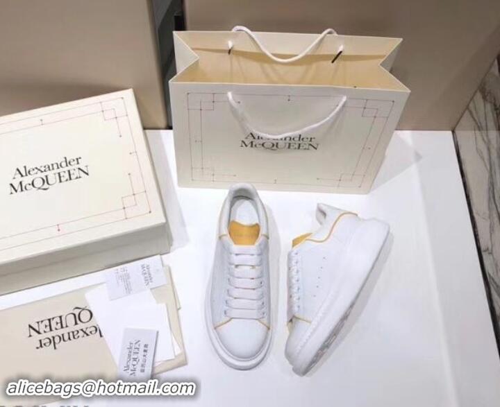 Top Grade Alexander McQueen Oversized Sneakers A716011 White/Turmeric 2019