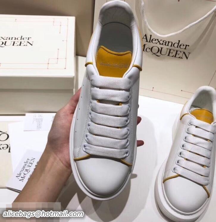 Top Grade Alexander McQueen Oversized Sneakers A716011 White/Turmeric 2019