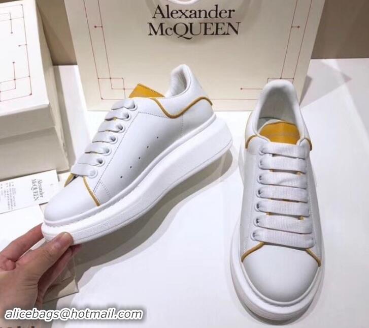 Top Grade Alexander McQueen Oversized Sneakers A716011 White/Turmeric 2019