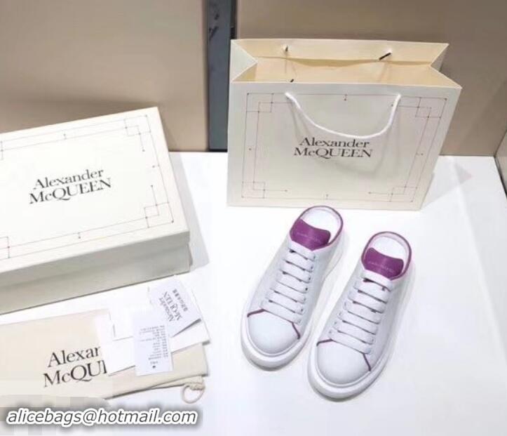 Most Popular Alexander McQueen Oversized Open-back Sneakers A716012 White/Purple