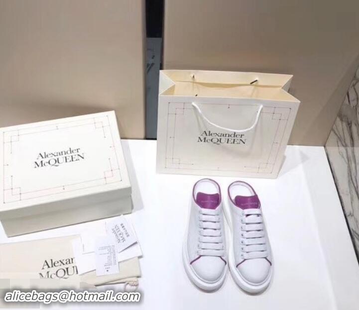 Most Popular Alexander McQueen Oversized Open-back Sneakers A716012 White/Purple