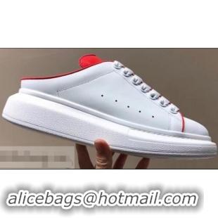 Best Price Alexander McQueen Oversized Open-back Sneakers A716012 White/Red