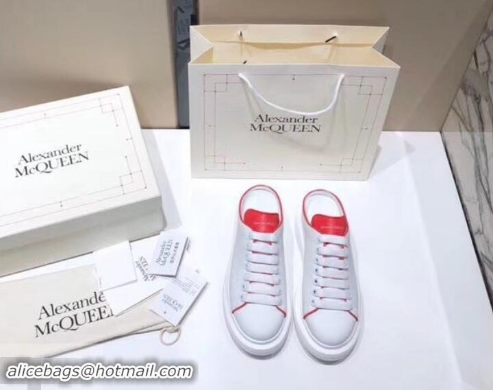 Best Price Alexander McQueen Oversized Open-back Sneakers A716012 White/Red