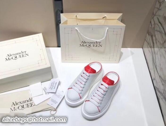 Best Price Alexander McQueen Oversized Open-back Sneakers A716012 White/Red