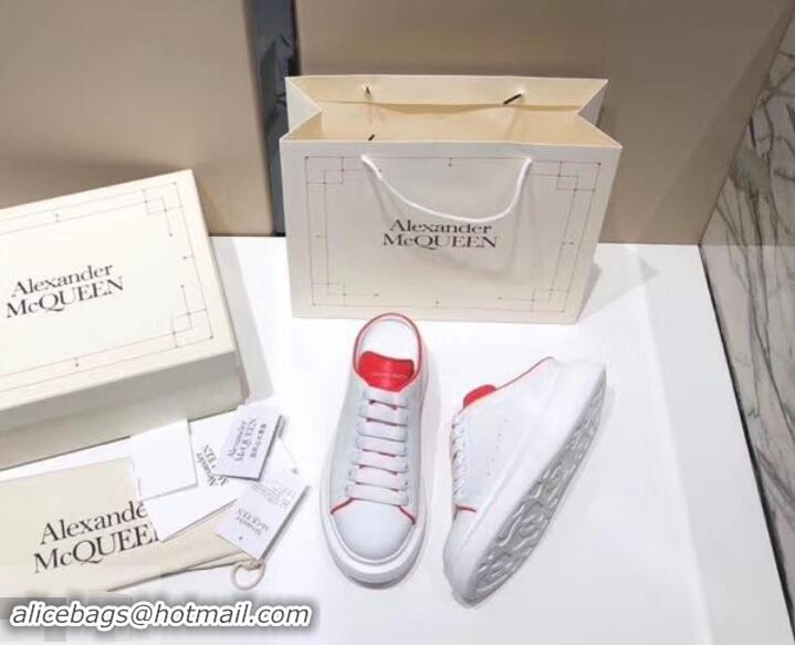 Best Price Alexander McQueen Oversized Open-back Sneakers A716012 White/Red