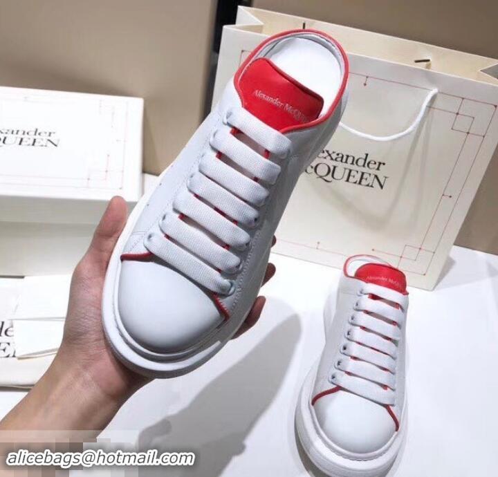 Best Price Alexander McQueen Oversized Open-back Sneakers A716012 White/Red